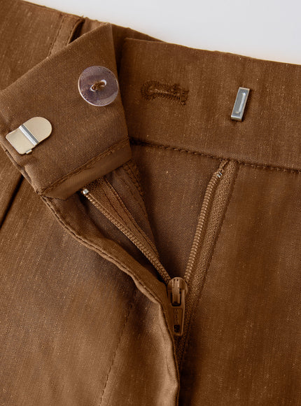 Linen Cropped Wide Leg Pants