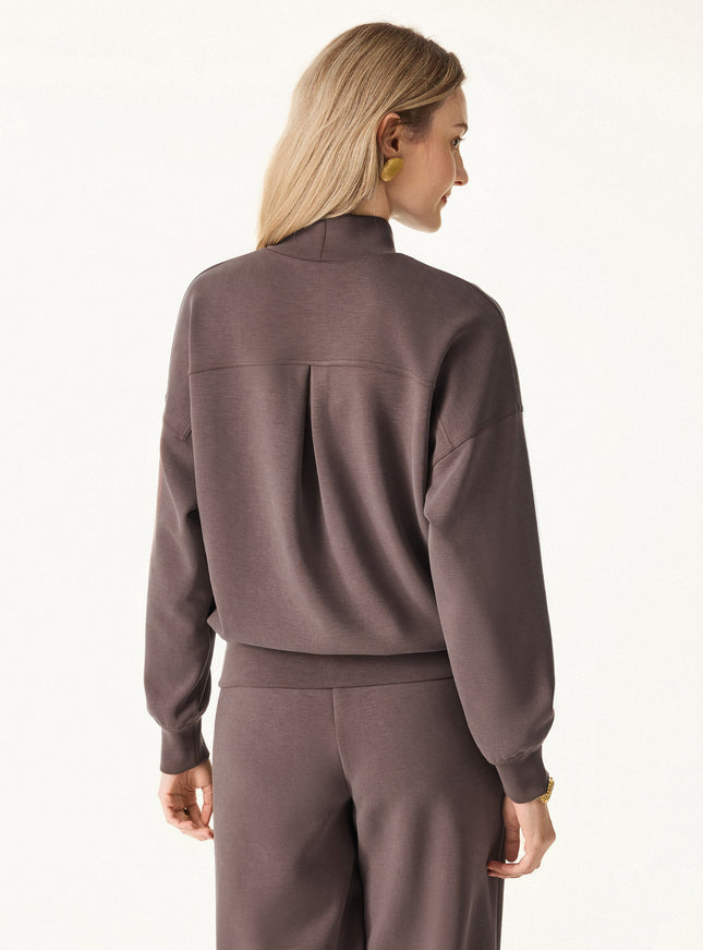 Modal Spacer Mockneck Long Sleeve Pullover Shirt